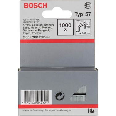 Bosch TIP57 Zımba Teli 1000LI 10,6X1,25X12MM İnce Malzemeler Fiyatı