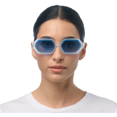 Okkia Andrea Altıgen Unisex Güneş Gözlüğübeyaz / Lens : Mavi Fiyatı