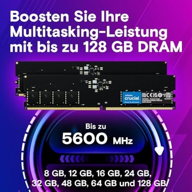 【新品未開封】crucial DDR5-5600 16GB (2 x 8GB) Crucial Ddr5 Ram 16 GB Kit (2x8 Gb) 5600 Mhz, Pc Bilgisayar Fiyatı