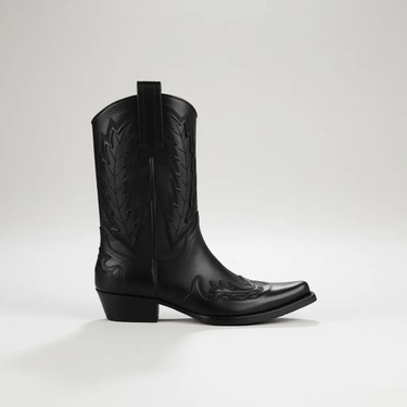 cowboy　黒 FootCourt Erkek Kovboy Çizmesi Deri Malzeme ile Tam Kalıp 43 Fiyatı