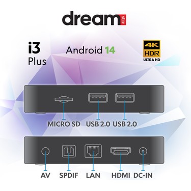 Dreamstar i3 Plus | 4K Android TV Box | Android 14 | Sesli Fiyatı