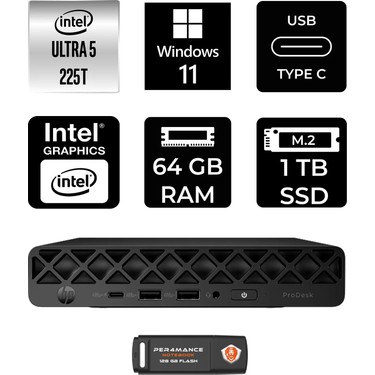 HP Elitedesk 8 Mini G1I Aı Core Ultra 5 225 64GB RAM 1TB SSD Fiyatı