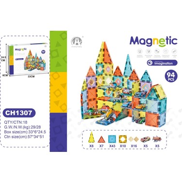 Toyfest 94 Parça Manyetik Blok Set – Eğitici Zeka Fiyatı