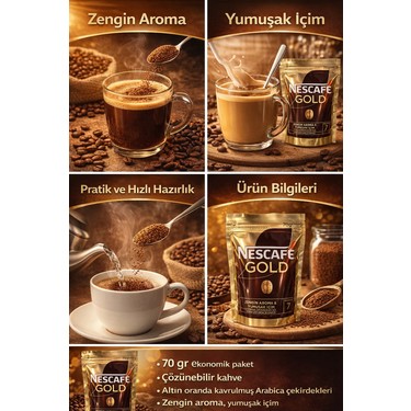Nescafe Gold 70 gr Çözünebilir Kahve x 3 Adet Fiyatı