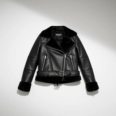 only Kadın Biker Ceket Siyah Uzun Kol L Model 15260002 Düz Fiyatı
