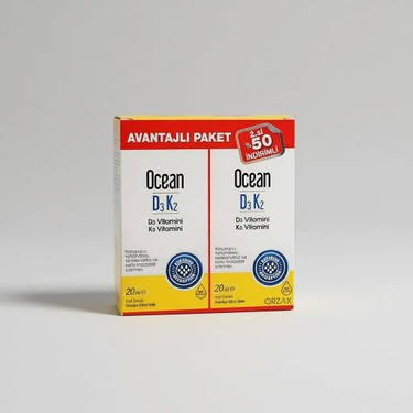 Orzax Ocean D3K2 20 ml 2'li Avantaj Paketi Türkiye Menşeli Fiyatı