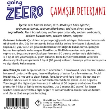 Going Zeero Doğal Konsantre Çamaşır Deterjanı - Bitkisel & Fiyatı
