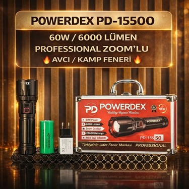 PD-15500 60W / 6000 Lümen Profesyonel Zoomlu Güçlü Uzun Fiyatı