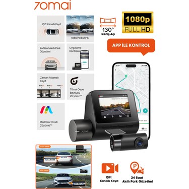 70MAI A200 + RC11 1080p Ön ve Arka Araç İçi Kamera Seti Fiyatı