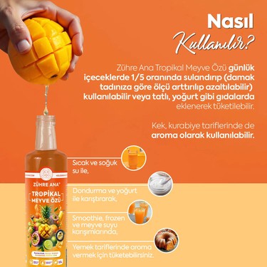 Zühre Ana Tropikal Meyve Özü 640 gr Gıda Aroması Özelliği Fiyatı