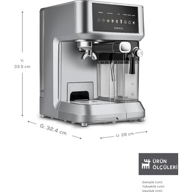 Karaca Mycaffe Barista S10 1350W Entegre Süt Hazneli Fiyatı