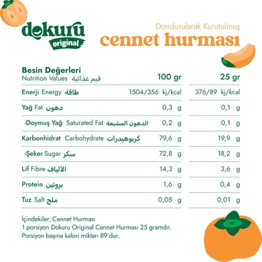 Dokuru Original Cennet Hurması Atıştırmalık Meyve Cipsi - Fiyatı