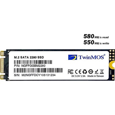 TwinMOS 512GB M.2 2280 SATA3 SSD 580 MB/s Okuma Hızı 550 Fiyatı