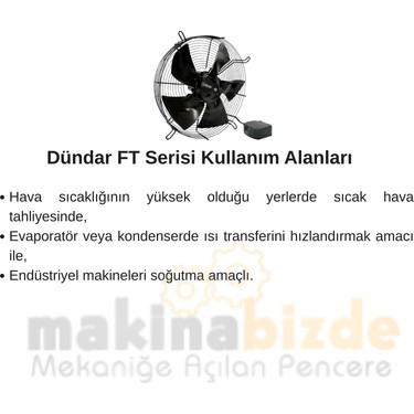 Dündar 30 cm FT 30 V Üfleyici 1450 D/D 380 400 Volt Trifaze Fiyatı