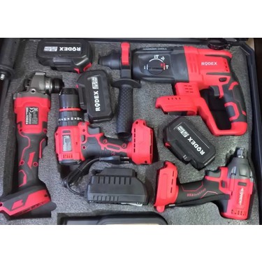 Rodex 4'lü Akülü Makine Seti 20V 2000W Güç ve Darbeli Delme Fiyatı