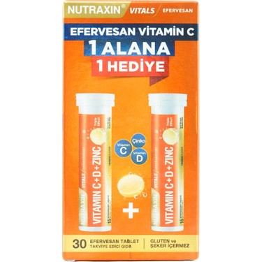 Nutraxin Vitamin C D Zinc 15 Efervesan Tablet - İkili Kofre Fiyatı