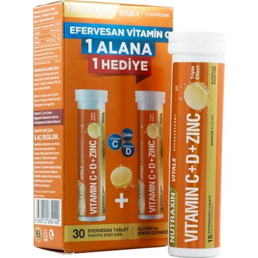 Nutraxin Vitamin C D Zinc 15 Efervesan Tablet - İkili Kofre Fiyatı
