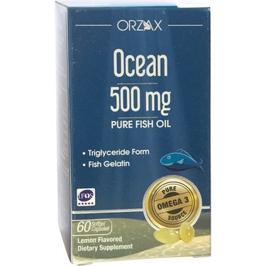 Orzax Ocean Balık yağı 500 mg Limon Aromalı 60 Softjel Fiyatı