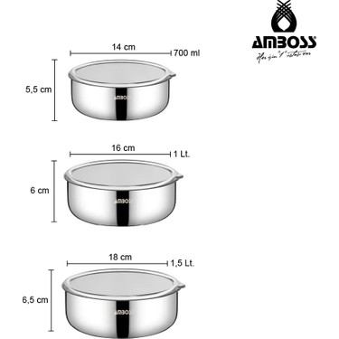 Amboss Mixkeep 9 Parça Paslanmaz Çelik Karıştırma Kabı & Fiyatı
