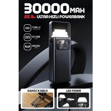 Acl PW-112 22.5W Outdoor Hızlı Şarj Powerbank Siyah – Fiyatı