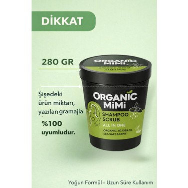 シャンプー mimi Organic Mimi Hepsi Bir Arada Deniz Tuzu ve Nane Peeling Fiyatı