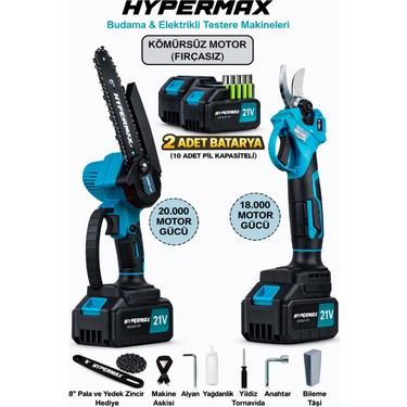 hypermax 2'li Set Kömürsüz Çelik Şanzıman Dal Budama Makası Fiyatı