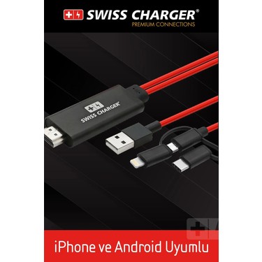 Swiss Charger SCV-30043 Universal Bağlantı Tipi iOS ve Fiyatı