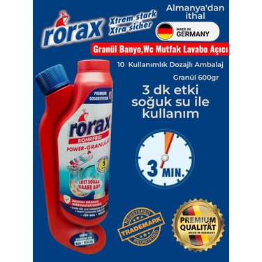 Rorax Power-Granül Dozajlı 10 Kullanımlık Güçlü Lavabo Açıcı Fiyatı