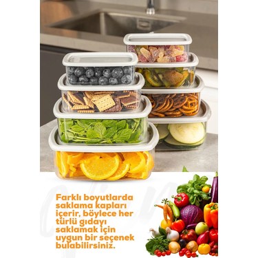 Vienev 8li Hava Geçirmez Saklama Kabı Seti Gri BPA İçermeyen Fiyatı