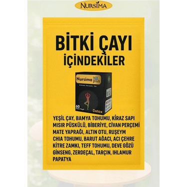 Nursima Fit x Plus 60 Süzen Poşetli Detox Çayı Organik ve Fiyatı
