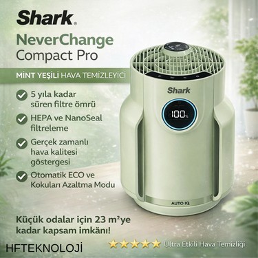 Shark Never 25 M2 Odalar Için Compact Pro Mint Yeşili Hava Fiyatı