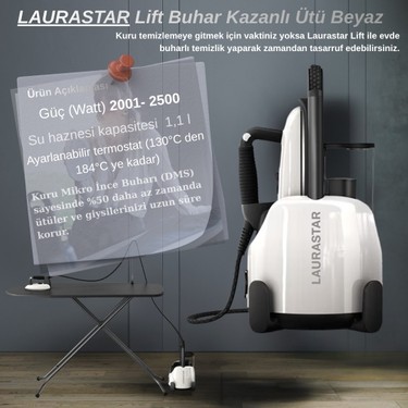 Laurastar Lift Buhar Kazanlı Ütü 2200 Watt Beyaz Otomatik Fiyatı