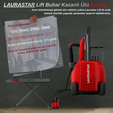 ゆう Laurastar Lift Buhar Kazanlı Ütü Kırmızı 2200 Watt Otomatik Fiyatı