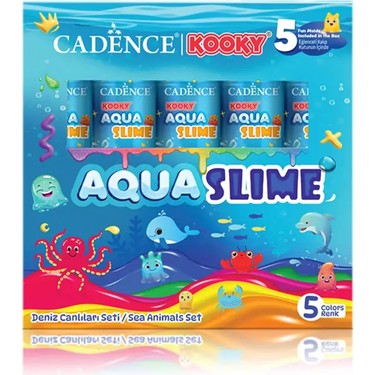 Cadence KOOKY Aqua Slime Deniz Canlıları Seti 5X90 ml Renkli Fiyatı