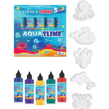 Cadence KOOKY Aqua Slime Deniz Canlıları Seti 5X90 ml Renkli Fiyatı