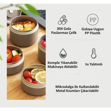 Valkyrie Paslanmaz Çelik Yemek Termosu Seti 3 Gözlü 304 Fiyatı