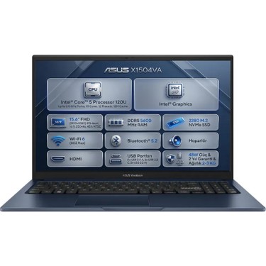 Asus Vivobook 15 Core 5 120U 8gb 512GB SSD 15.6 Fhd Windows Fiyatı