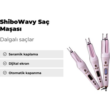 ShiboWavy 3 Farklı Başlıklı Otomatik Saç Maşası Seramik Fiyatı