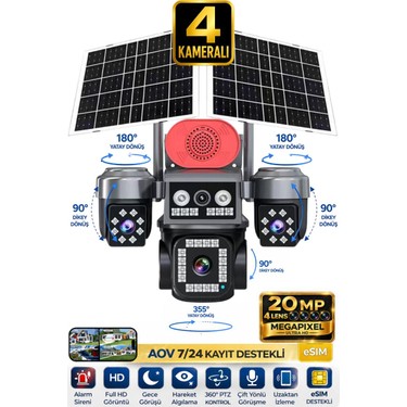 Sonreir SW440 4 Kameralı 20MP 5G Sim Kartlı PTZ Güvenlik Fiyatı