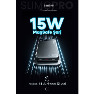 Simex Slim Magsafe Powerbank 10000 mAh - 20W PD Hızlı Şarj Fiyatı