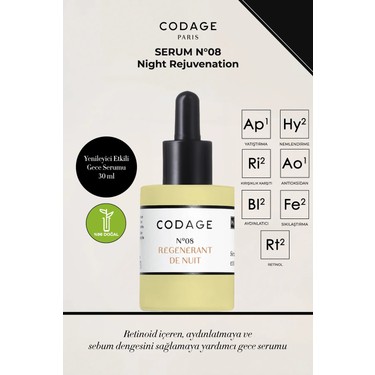 Serum N°08 -Gece Yenilenme & Gençleşme Yüz Serumu - 30 ml Fiyatı