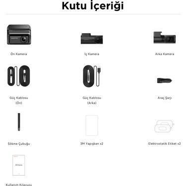 DDPAI Z90 4K UHD Araç Kamerası - 3 Kameralı Tam Koruma - Fiyatı