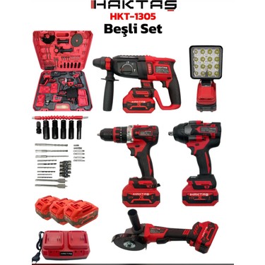 Haktaş 5'li Set Matkap, Somun Sökme, Hilti ve Spiral Fiyatı