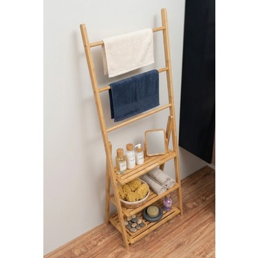 Milonsa Bambu Merdiven Havluluk Raflı | Çok Amaçlı Banyo Fiyatı