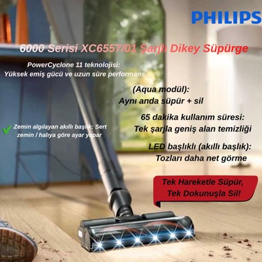 Philips Phılıps 6000 Serisi XC6557/01 Şarjlı Dikey Süpürge Fiyatı