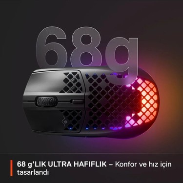 Steelseries Aerox 3 Wireless Oyuncu Mouse 18000 DPI Siyah Fiyatı