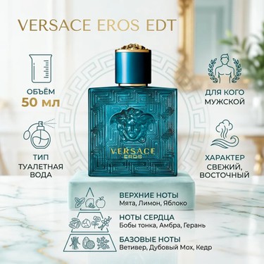 Versace Eros EDT 50 ml Erkek Parfüm Oryantal Koku ile Güçlü Fiyatı
