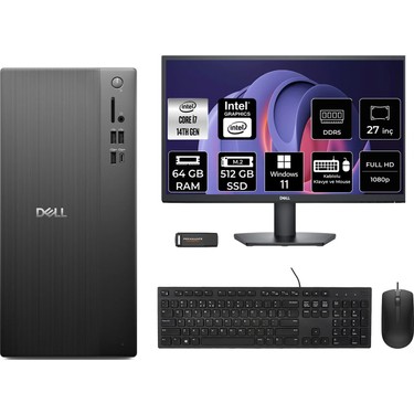 Dell Tower ECT1250 i7 14700 64GB RAM 512GB SSD 27 FHD Win11 Fiyatı