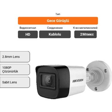 Hikvision 2Mp HD-TVI Bullet Kamera 2.8mm Sabit Lens Beyaz Fiyatı