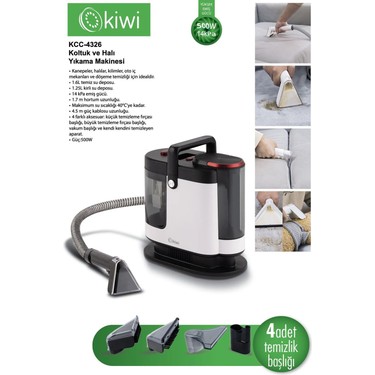 Kiwi KCC-4326 Koltuk ve Halı Yıkama Makinesi 550 W Güçle Fiyatı